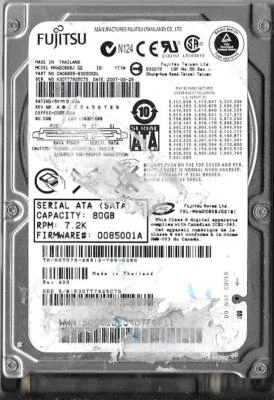 FUJITSU MHW2080BJ G2 80GB SATA HARD DRIVE P/N: CA06855-B30500DL - Image 1 of 2