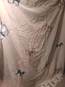 *Springs* Shower Curtain, Sheer White With Butterflies, Includes Matching Hooks - Picture 1 of 5