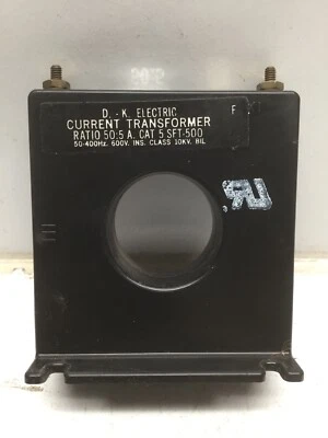 D-K Electric Current Transformer Ratio 50:5 Cat 5 SFT-500, 50-400Hz, 600V - Image 1 of 4