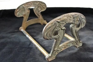 Antique Art Noveau Brass Maidens expandable book rack CJO Hudd - Picture 1 of 10