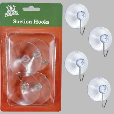 6pc Suction Hook Heavy Duty Christmas Decoration Sign Kitchen Bathroom Wall 53mm - Image 1 of 4
