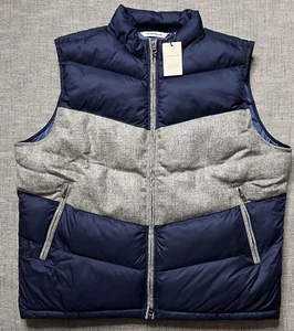 PETER MILLAR MENS ALPINE BLUE GRAY PUFFER VEST FULL ZIP SIZE 2XL $375 - Picture 1 of 14