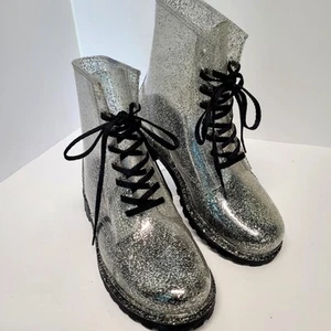 Forever 21 Glitter Boots Women Size LARGE - Picture 1 of 10