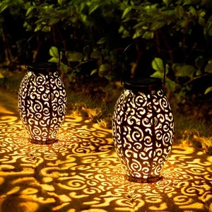 Solar Lanterns Outdoor Waterproof, 2 Pack Solar Garden Lanterns, LED Hanging ... - Picture 1 of 6