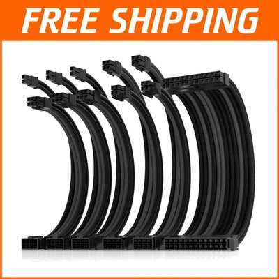 Premium 30cm PSU Extension Kit with Gold-Plated Connectors - Dual CPU Compatible - Image 1 of 4