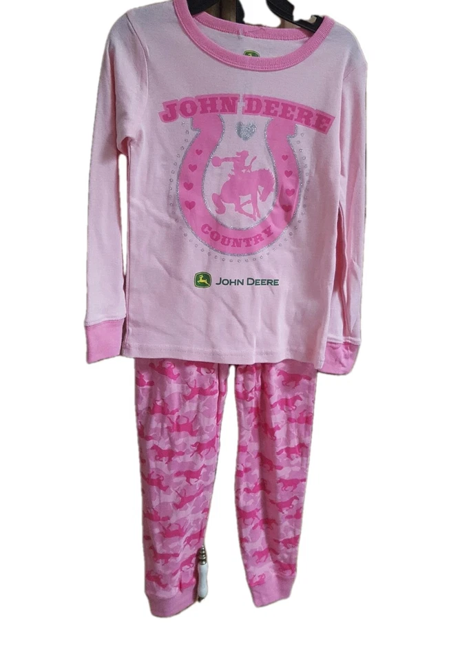 NUEVO CON ETIQUETAS 5 NIÑAS JÓVENES NIÑOS JOHN DEERE PIJAMA CONJUNTO DE PIJAMAS caballos JFS487PC Foto 1 de 3