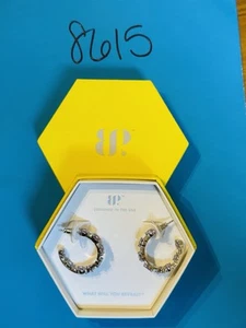 NIB Ring Bomb Party Hoop Earring ER24672 Time Is Now Lavender Topaz CZ Rhodium P - Picture 1 of 6