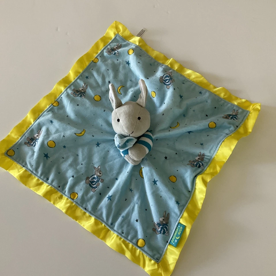 Manta Goodnight Moon Baby Bunny Azul Amarillo Foto 1 de 4