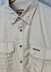 Simms Performance Fishing Men’s 3X Dry Brown Long Sleeve Button Shirt Size 2XL - Picture 1 of 8