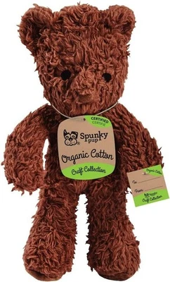 Spunky Pup Organic Cotton Dog Toy | Squeaky Plush Dog Toy | Large Bear - Image 1 of 2