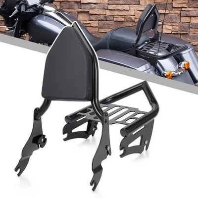 Backrest&Luggage Rack For Harley Touring Electra Glide Road King 2009-2024 2025 - Imagem 1 de 4