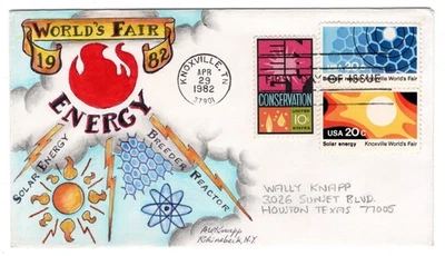 #2006, 2008 World's Fair Knoxville TN Dorothy Knapp Hand Painted 1982 FDC - Image 1 of 2