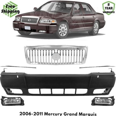 Front Bumper Cover Fascia & Grille Assembly For 2006-2011 Mercury Grand Marquis Foto 1 de 4