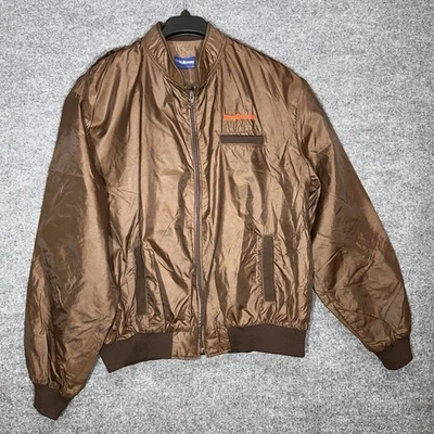 Винтажная куртка сотрудника 80-х Raytheon военно-промышленный комплекс коричневая нейлоновая 2XL - Изображение 1 из 4