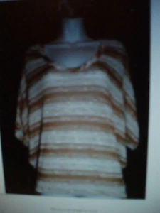  Rue 21 Light Material Light Brown/White Striped Sweater Style Top- Medium new - Picture 1 of 1