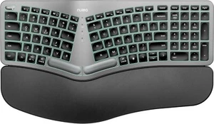 Modern Ergonomic Keyboard with Adjustable Tilt, 7-Color Backlight & Hand Rest - Picture 1 of 9