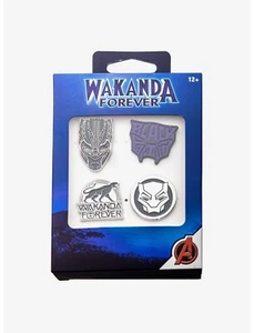 Official Marvel Black Panther Wakanda Forever Enamel Pin Set ( 4 piece ) - Picture 1 of 3