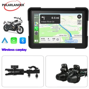 5" Portable Touch GPS Navigator Wireless Motorcycle Waterproof w/ Front/Rear Cam - Picture 1 of 22