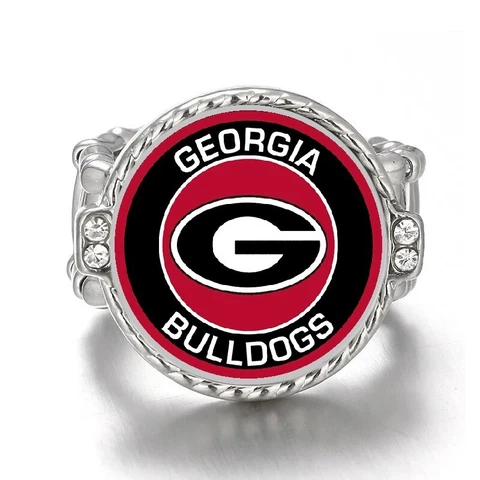 Georgia Bulldogs Women's Silver Crystal Accent Ring w Gift Pkg D12 Cover