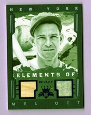 2016 DONRUSS DIAMOND KINGS ELEMENTS OF ROYALTY MEL OTT GAME USED JERSEY BAT /25
