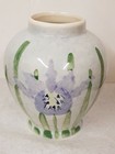 Liana Wiltshire English Country Pottery Iris Vase Hand Painted Signed 