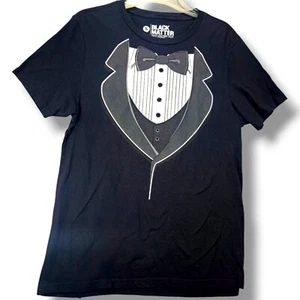 Tuxedo Groom Fancy T-Shirt Men's Size S Black Matter 100% Cotton S/S Hot Topic - Picture 1 of 8