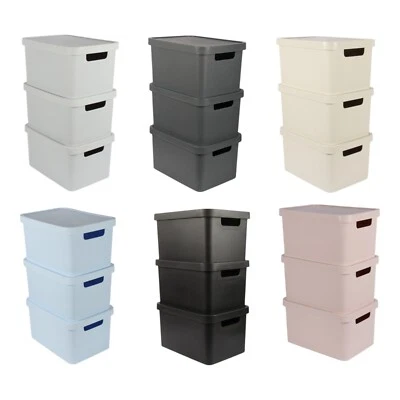 Jolie Max (Set of 3) 31L Storage Box with Lid. Large Stackable Container Basket. - Image 1 of 3