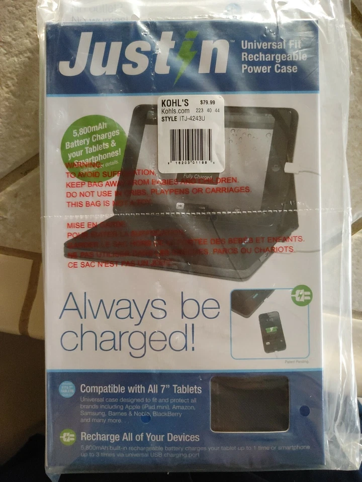 Justin Universal Fit Rechargeable Power Case Compatible with all 7" tablets - Image 1 of 1
