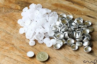 22L Button Blanks Cover Non Astor Sets White Metal Plastic 14mm Dress Making sew - Image 1 of 4