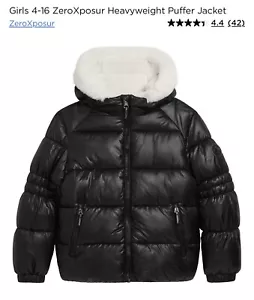 ZeroXposur Black Puffer Jacket with Faux Fur Lining Girl's Size 14-16 NEW - Picture 1 of 14