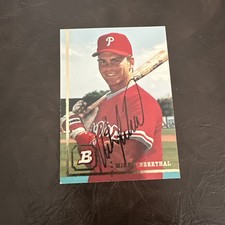 1994 BOWMAN MIKE LIEBERTHAL PHILADELPHIA PHILLIES #112 Signed Auto Baseball Card