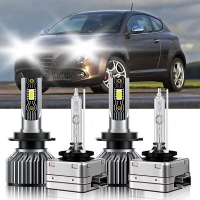 Para Alfa Romeo Mito 2018-2019 HID LED Faro Bombilla Luz Alta Baja 6500K Blanco Foto 1 de 4
