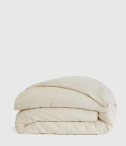 NWT Quince Organic Luxe Waffle Honeycomb Duvet Cover - KING Size Undyed Natural - Picture 1 of 4