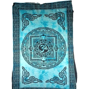 Boho Wall Hanging Fabric Ohm Meditation Large 54x73 - Picture 1 of 8