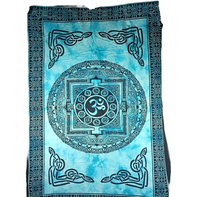 Tela Boho Colgante Pared Ohm Meditación Grande 54x73 Foto 1 de 4