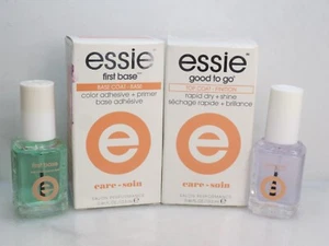 ESSIE FIRST BASE BASE COAT & GOOD TO GO TOP COAT BOXED LOT OF 2 - Picture 1 of 4