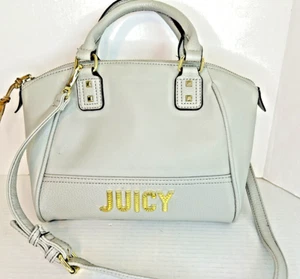 Juicy Couture Handbag Y2K Crossbody Shoulder Logo Juicy Taupe Gray - Picture 1 of 8