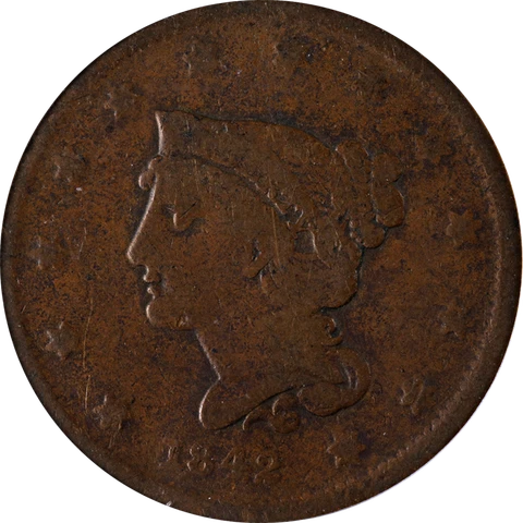 1842 Large Cent Small Date ICG G6 Nice Eye Appeal Nice Strike Cover