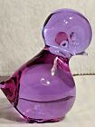  FM Konstglas Purple Violet Crystal Duck Figurine Paperweight Ronneby Sweden 