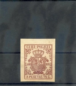 SPANISH WEST INDIES REVENUE (BP238)**VF NH 1878 3P75c CARMINE, POLICE TAX, $30 - Picture 1 of 1