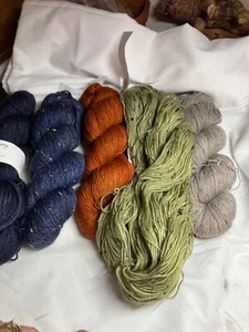 Youghiogheny Yarns Five skeins in Four Colors: Moss, Rust, Nekid, 2 Nightfall - Picture 1 of 8