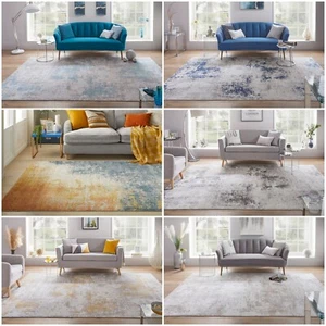 Rossa Abstract Rug for Living room Bedroom Modern Distressed Short Pile Soft Rug - Picture 1 of 77