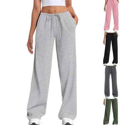 Women's Lounge Pants Wide Leg Yoga Pants Casual Pajama Bottoms Loose Sweatpants - Image 1 of 2