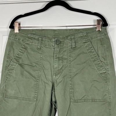 Cabi Army Green Ankle Zip Utility Joggers Flat Front Size 6 - Image 1 of 4