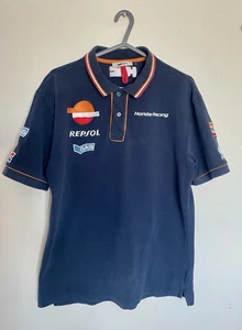 Repsol Honda MotoGP Motorcycle Track Racing Polo Shirt Blue Size XL - Picture 1 of 8