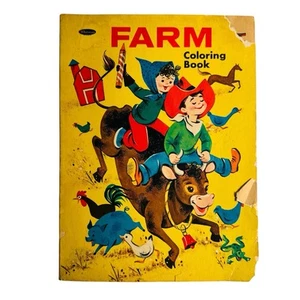 Libro para colorear vintage Farm Friends Whitman 1967 años 60 NUEVO y SIN USAR - Imagen 1 de 8