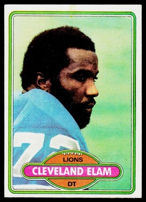 Cleveland Elam, 1980 Topps, #27, Detroit Lions, - Image 1 of 2