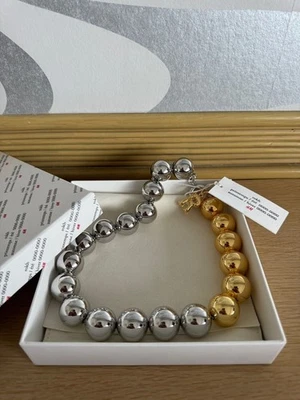 nuevo H&M HM X h m Rokh Hwang grueso bola cadena collar blogger plata oro  Foto 1 de 4