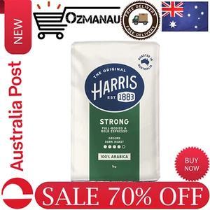 HARRIS Ground Dark Roast COFFEE BEANS 100% Arabica 1KG | Free Shipping | AU - Picture 1 of 4