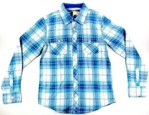 Macy's Epic Threads Boys Blue White Plaid Long Sleeve Button-Up Shirt Sz Med NWT - Picture 1 of 3